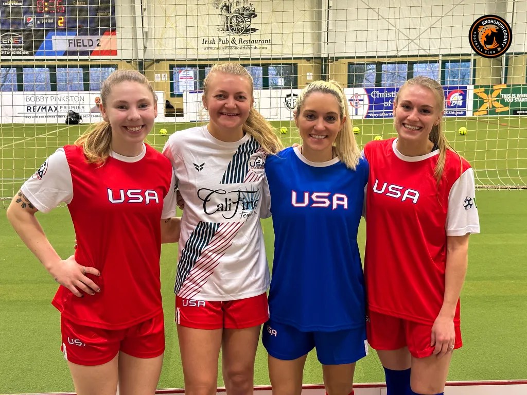 Peyton Chick, Anna Roslander, M'ily Morton, and Mariah Roggow US Women's Arena Soccer Team Training Camp